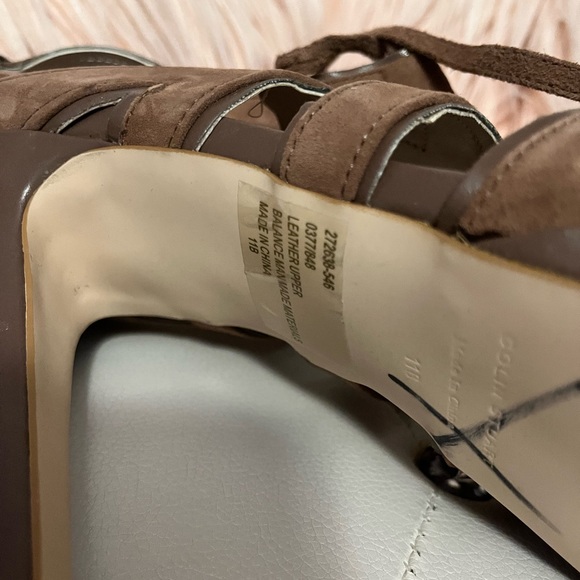 Colin Stuart Suede Lavender Lace Up Platform Heeled Sandals Size 11B - Picture 11 of 13